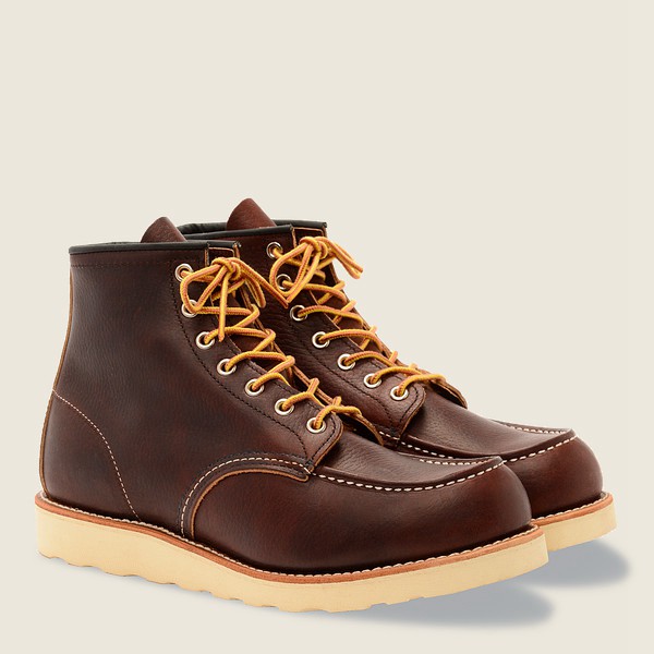 Red Wing Mens Classic Moc - 6-inch Oil-slick Leather - Heritage Boots Brown - 1936RQODJ